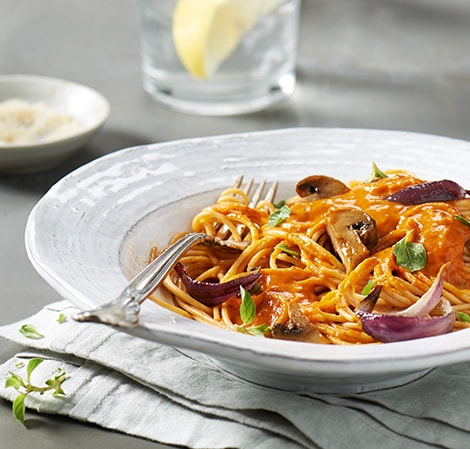 Receta de espagueti con salsa de verduras asadas | Vitamix